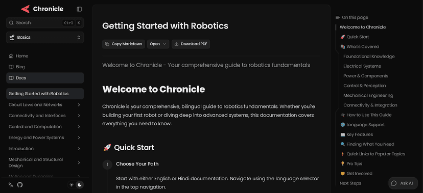 Robotics basics documentation preview